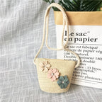 Children's Straw Crossbody Bag Lovely Girls Small Coin Purse Princess Wallet Handbags Baby Kids Mini Summer Shoulder Bags