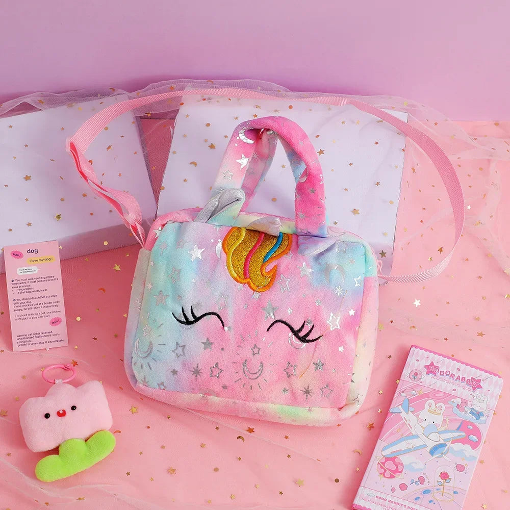 Fashion Sweet Unicorn Handbags For Girls Cute Kid Crossbody Shoulder Bag Children Birthday Party Gift Little Girl Small Purse