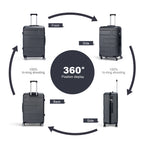 3-Piece Luggage Set with Spinner Wheels and TSA Lock (20/24/28)