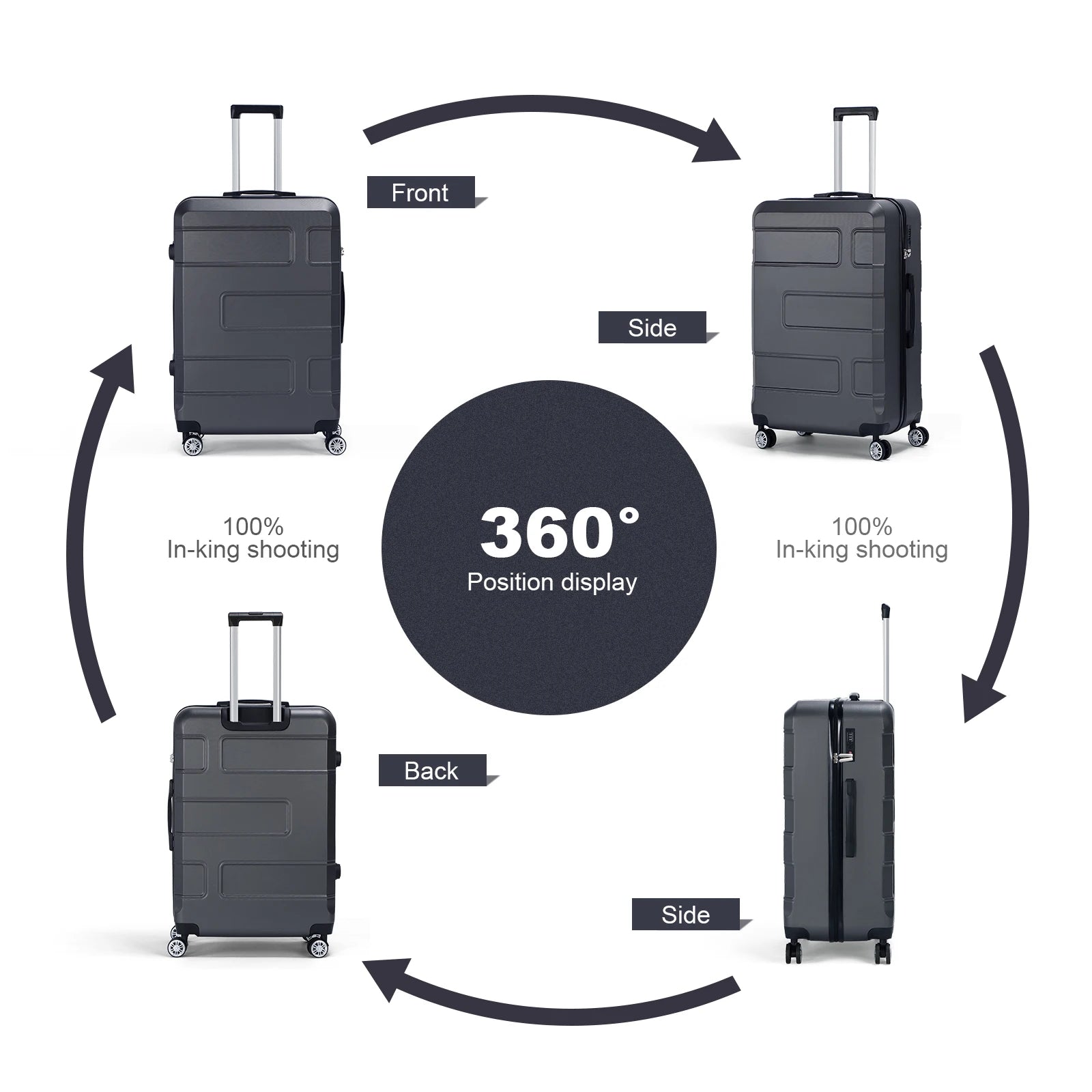 3-Piece Luggage Set with Spinner Wheels and TSA Lock (20/24/28)
