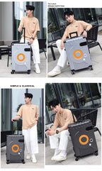 Aluminum Frame Suitcase Super Silent Combination Lock Boarding Rolling Luggage Fashion New Trolley Case 20/22/24/28 Inch