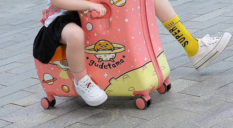Travel kids luggage cartoon Riding trolley case children's riding suitcase can sit and ride rolling luggage gift travel bags