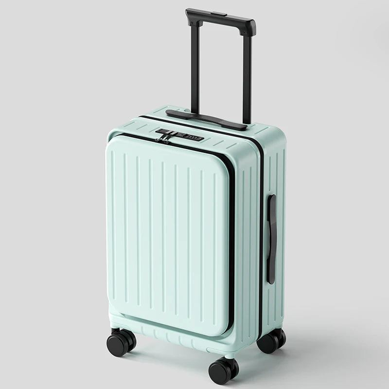 New Front Open Suitcase Hut Trolley Box 20/24/26 Inch High Quality Frame Large Capacity Suitcase Men's Ladies' Travel Case