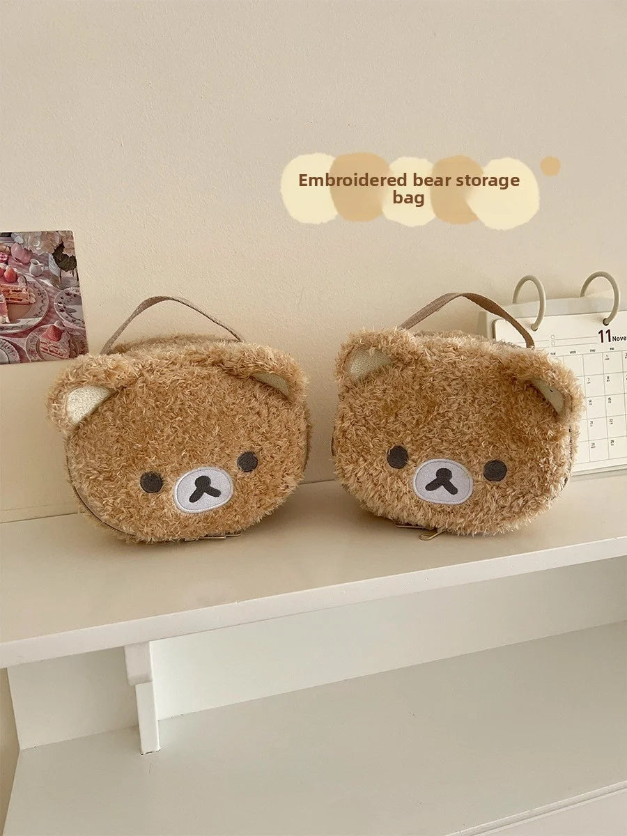 Plushes Makeup Case Anime Relaxed Bear Cosmetic Bag Women Jewelry Storage Pouch Girl Organizer Handbags Gift Hot Sales