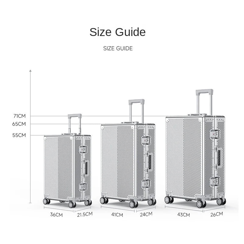 All-magnesium-aluminum alloy Travel Suitcase Rolling Luggage 20-inch Business Boarding Trolley Case With wheels Carry-on Luggage