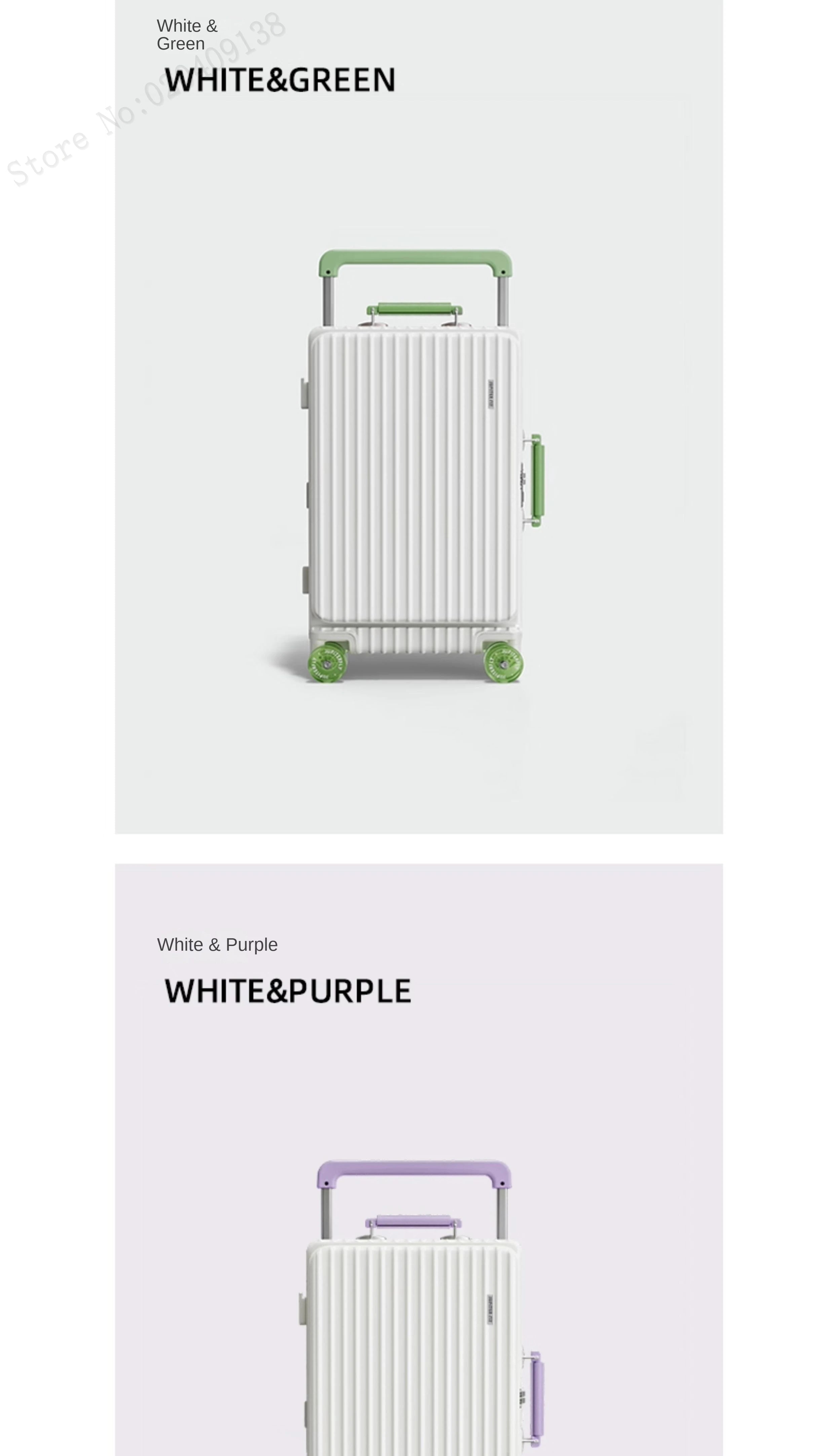 New Luggage 20 inch Carry-on Suitcase Side Opening Travel Suitcase Aluminum Frame Trolley Case 30 inch Large Capacity Luggage