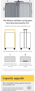 Women's Wide-Tube Telescopic Handle Luggage 2025 New Style 20-inch Carry-On Suitcase