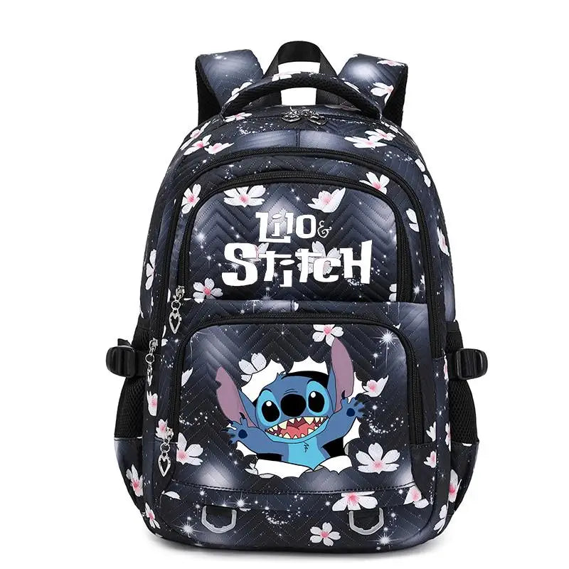 Stitch Large Capacity Backpack Daypack Lightweight Schoolbag Casual Travel Knapsack for Women Girls Pen Lunch Bags