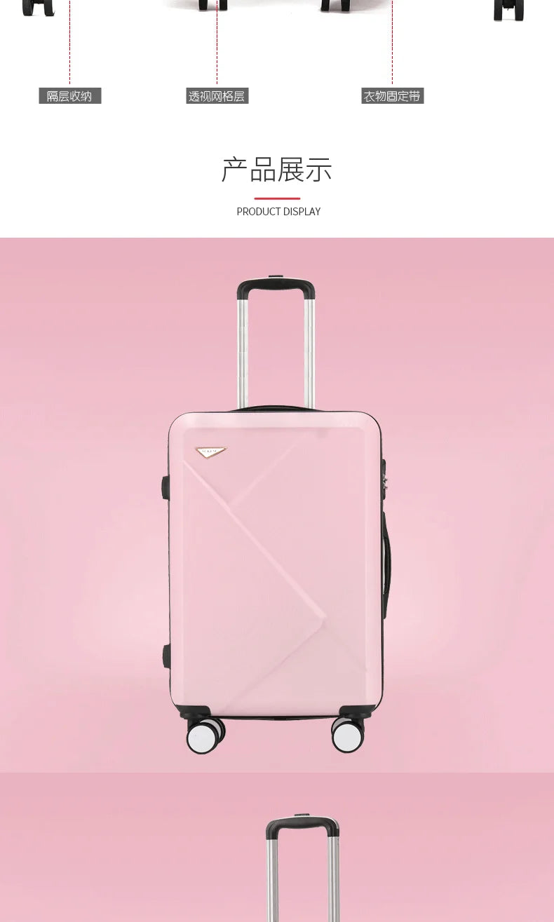 Irregular Z 20/24/28 Inch Carry-on Luggage Suitcase Abs Spinning Wheels with Combination Lock Lightweight Luggage