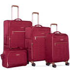 Travelhouse 4 Piece Luggage Set Softside Expandable Lightweight Suitcase with Double Spinner Wheels