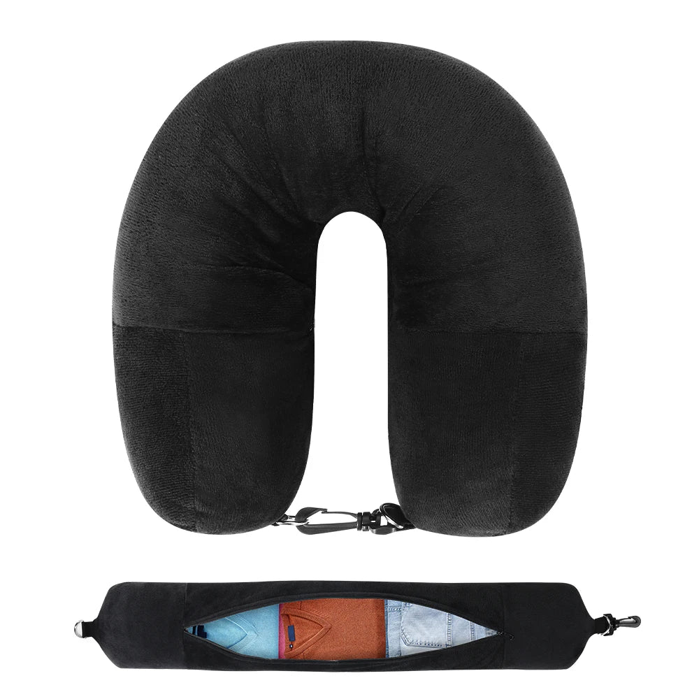 Fillable U-Shaped Travel Pillow