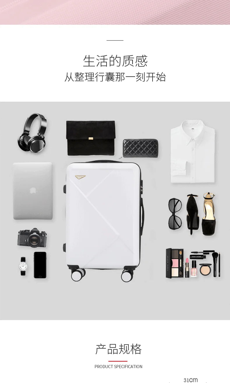 Irregular Z 20/24/28 Inch Carry-on Luggage Suitcase Abs Spinning Wheels with Combination Lock Lightweight Luggage