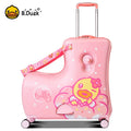 New children's riding suitcase on wheels kids cartoon trolley case travel suitcases can sit and ride horse rolling luggage gifts