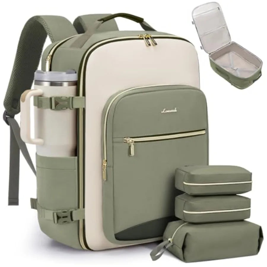 40L Travel Backpack with 3 Packing Cubes (Waterproof)