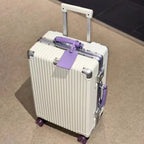 Suitcase Aluminum Frame with Colorful Silent Spinner Wheel TSA Lock Travel Trolley Case 20"Carry-on High-quality Rolling Luggage