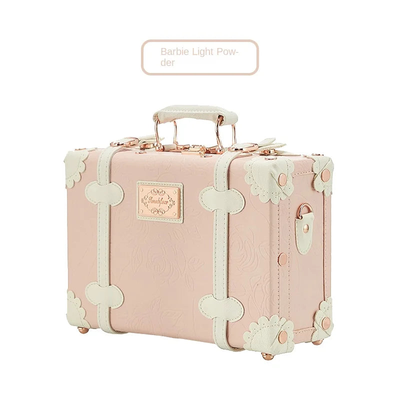13/16/18 Inch Vintage Cosmetic Case Mini Carry-on Luggage Suitcase PU Lightweight Ready Bag Handbag Password Lock Makeup Box