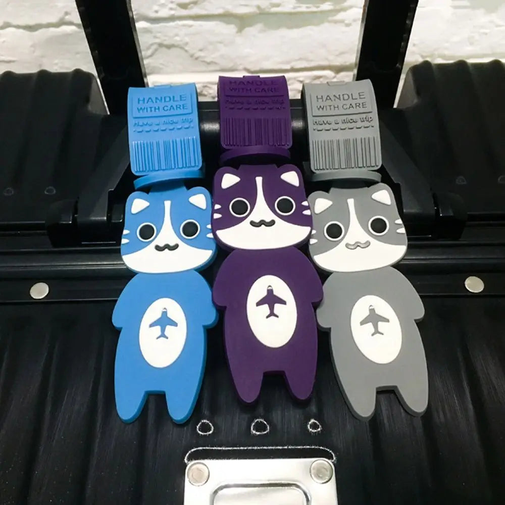 Cartoon Travel Luggage Tag Cat Handbag Label Airplane Suitcase Tag Airplane Check-in Baggage Boarding Tag Boarding Pass