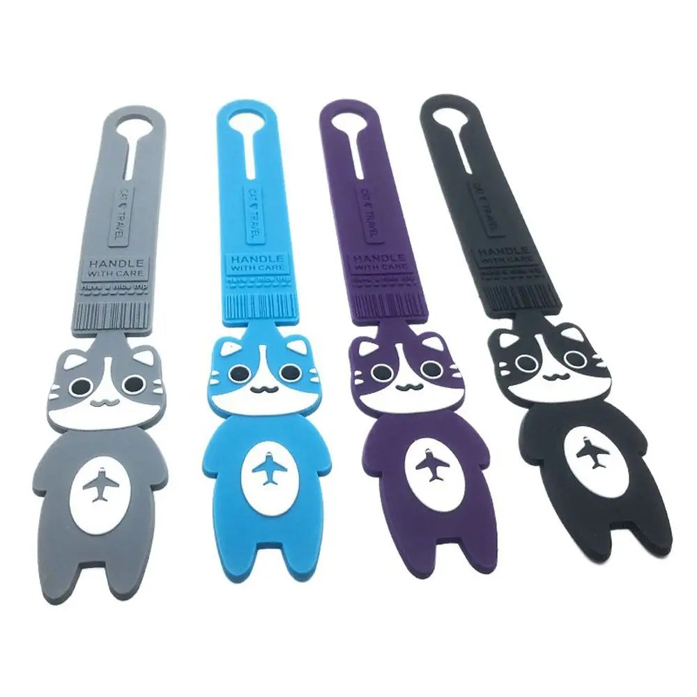 Cartoon Travel Luggage Tag Cat Handbag Label Airplane Suitcase Tag Airplane Check-in Baggage Boarding Tag Boarding Pass