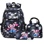 Stitch Large Capacity Backpack Daypack Lightweight Schoolbag Casual Travel Knapsack for Women Girls Pen Lunch Bags