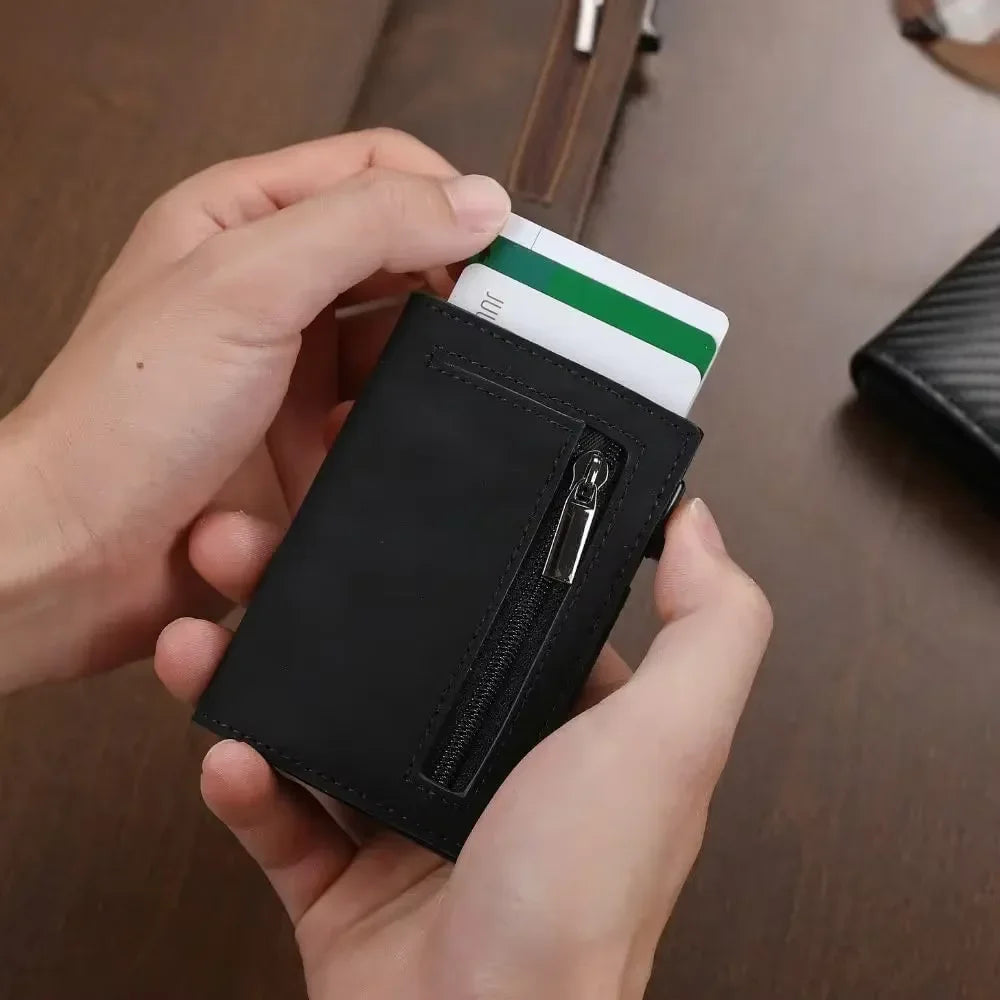 GOOD Rfid Blocking Credit Card Holder Men Pop Up Slim Thin Minimalist Wallet Bank Cardholder Case Black Vallet for Men 2026
