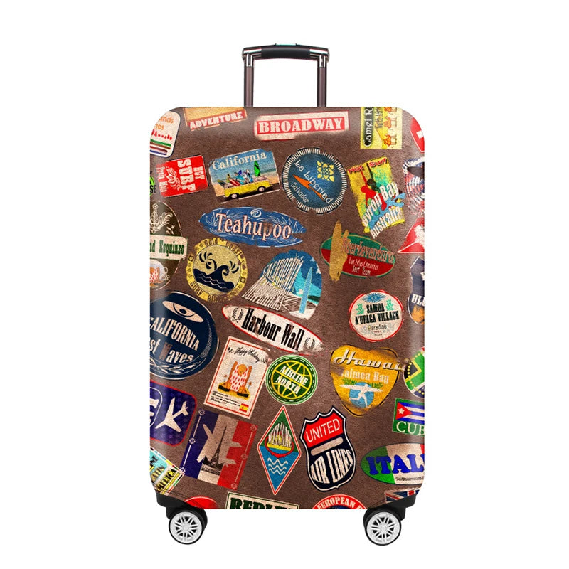 Thick Elastic Cartoon Luggage Protective Cover Zipper Suit For 18-32 inch Bag Suitcase Covers Trolley Cover Travel Accessories