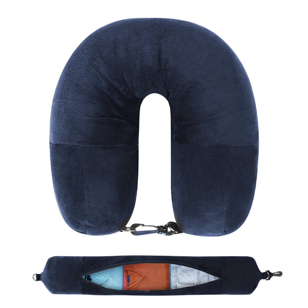 Fillable U-Shaped Travel Pillow