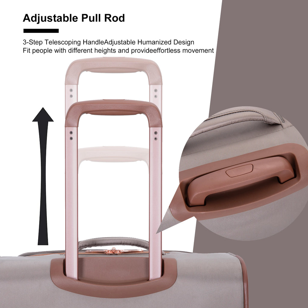 Travelhouse 4 Piece Luggage Set Softside Expandable Lightweight Suitcase with Double Spinner Wheels