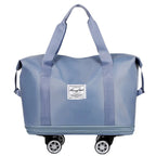 Universal Wheel Expandable Luggage Large Capacity Lightweight Travel Fitness Bag with Dry And Wet Separation Storage