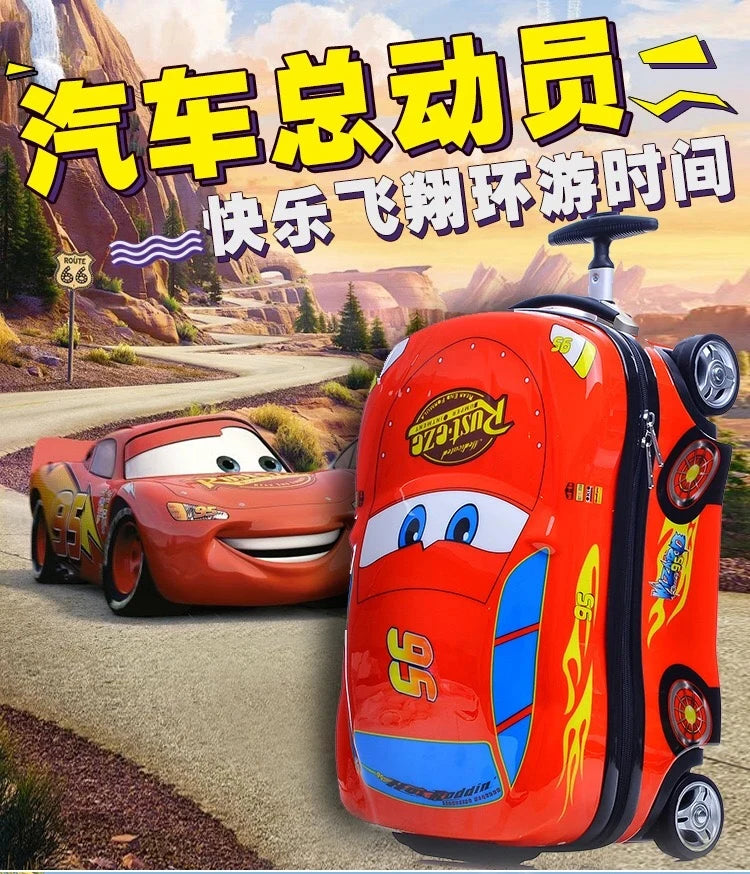 Anime Supercar Child Boy Girl Toys Trolley Suitcase cute cartoon Children's luggage Wheel Suitcase Travel Children's Suitcase