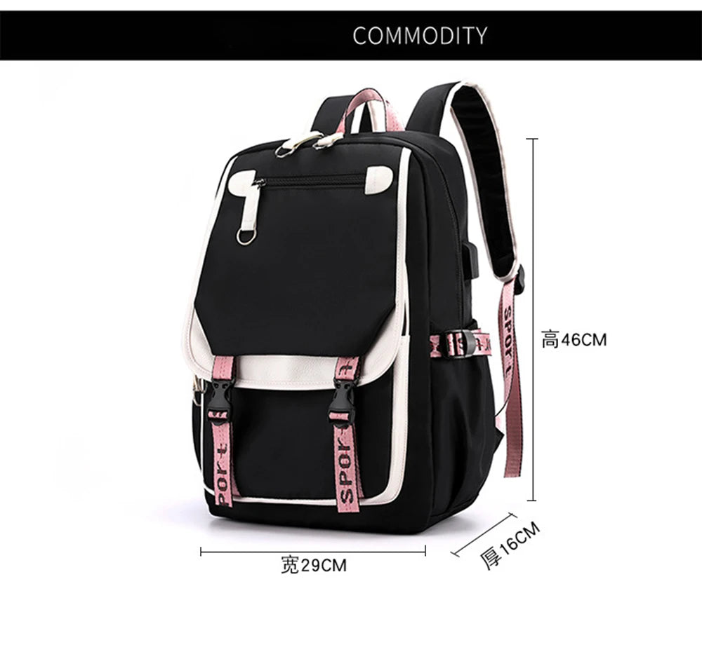 Boba Axolotl Anime School Backpack for Teenage Girls Fashiona Back To School Bookbag Mochila Bookbag with Lunch Bags ,Pencil Bag