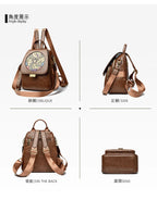 Luxury Women Genuine Leather Backpack Casual Ladies Shoulder Bag Fashion Large Capacity Travel Female Quality Cowhide Knapsack
