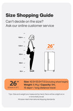 Mixi Large-Capacity Suitcase Trolley Case 26inch Checked in Hardside Rolling Wheels Luggage Wide Handle Travel Suitcases Trunk