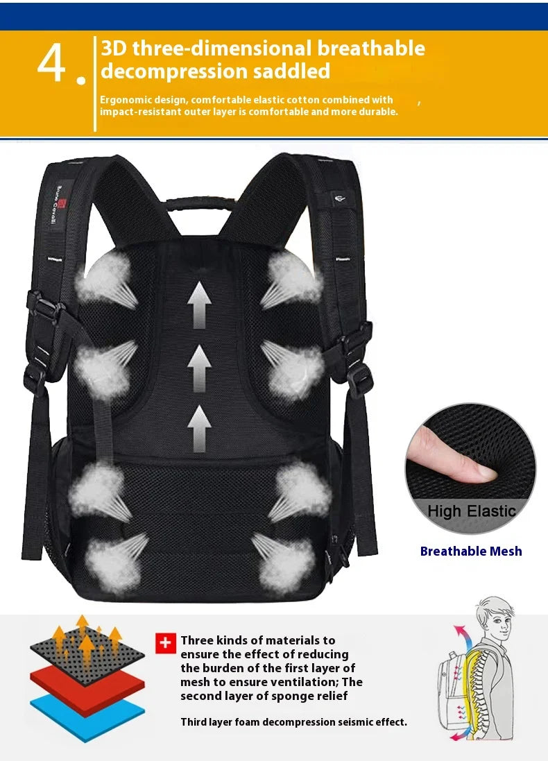 BrunoCavalli Men's Laptop Backpacks For 17 Inch Fashion Women Travel Bag Waterproof School Backpack Large Capacity Men Bagpack