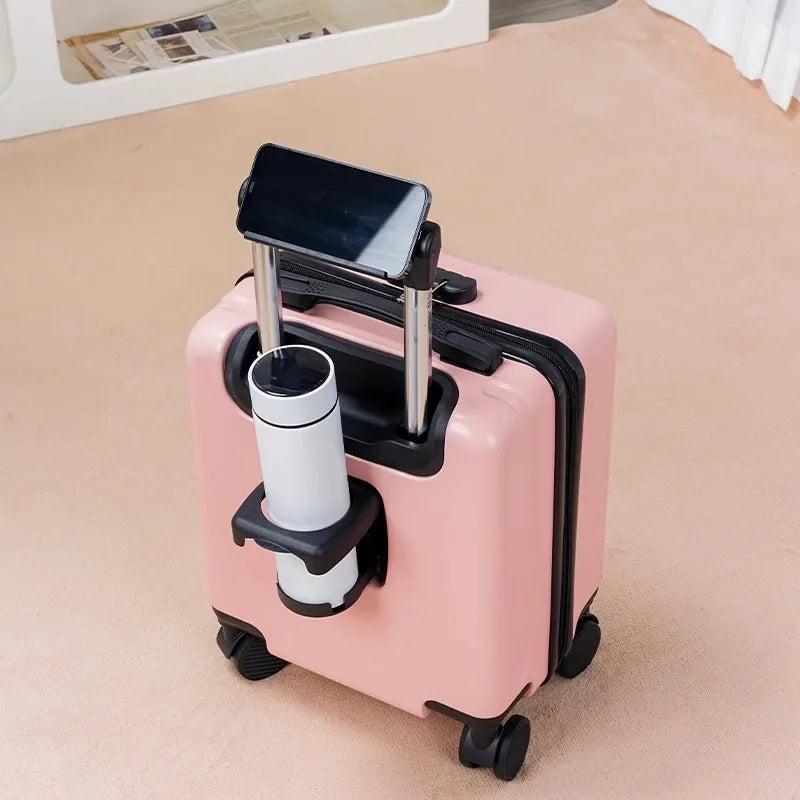 Small Luggage Travel Bag 14 Inches Luggage Travel Luggage with Cup Holder and Hook