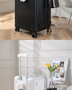 sushimu Suitcase Wide Handle Travel Suitcase Men 20 24 26 Carry-On Luggage Women PC Aluminum Frame Trolley Case