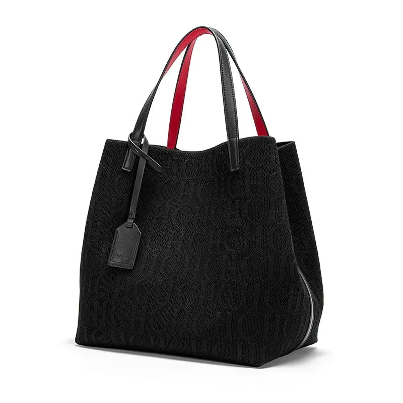 CH High Quality Craft Large Capacity Handbag Ladies Shoulder Bag Fashion Classic New Pure Color Outer Pocket Ladies Handbag
