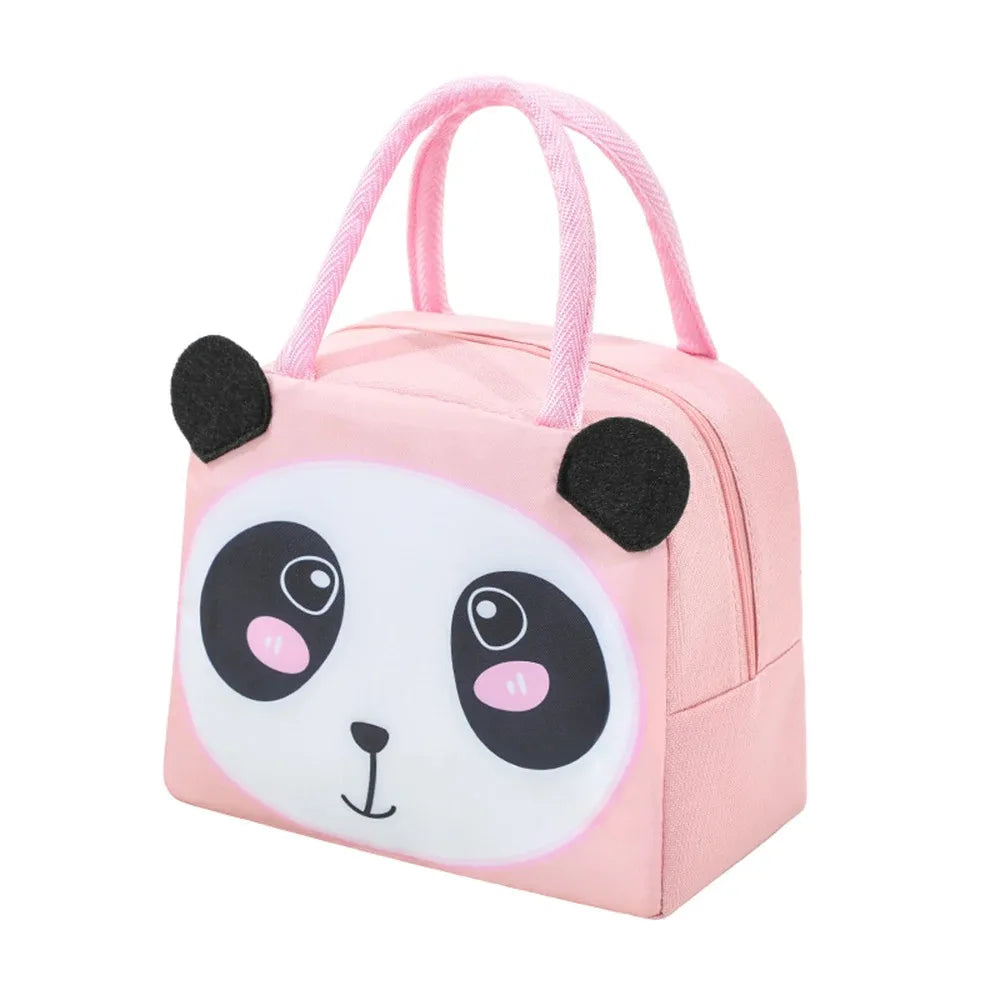 3D Cartoon Insulated Lunch Bag Thermal Food Container Bag for Students Portable Handheld Lunch Box Tote with Easy-Carry Handle