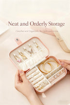 Travel Jewelry Case,Small Jewelry Box,Portable Travel Jewellery Box Trays Organizer Display Storage Case for Rings and Earrings