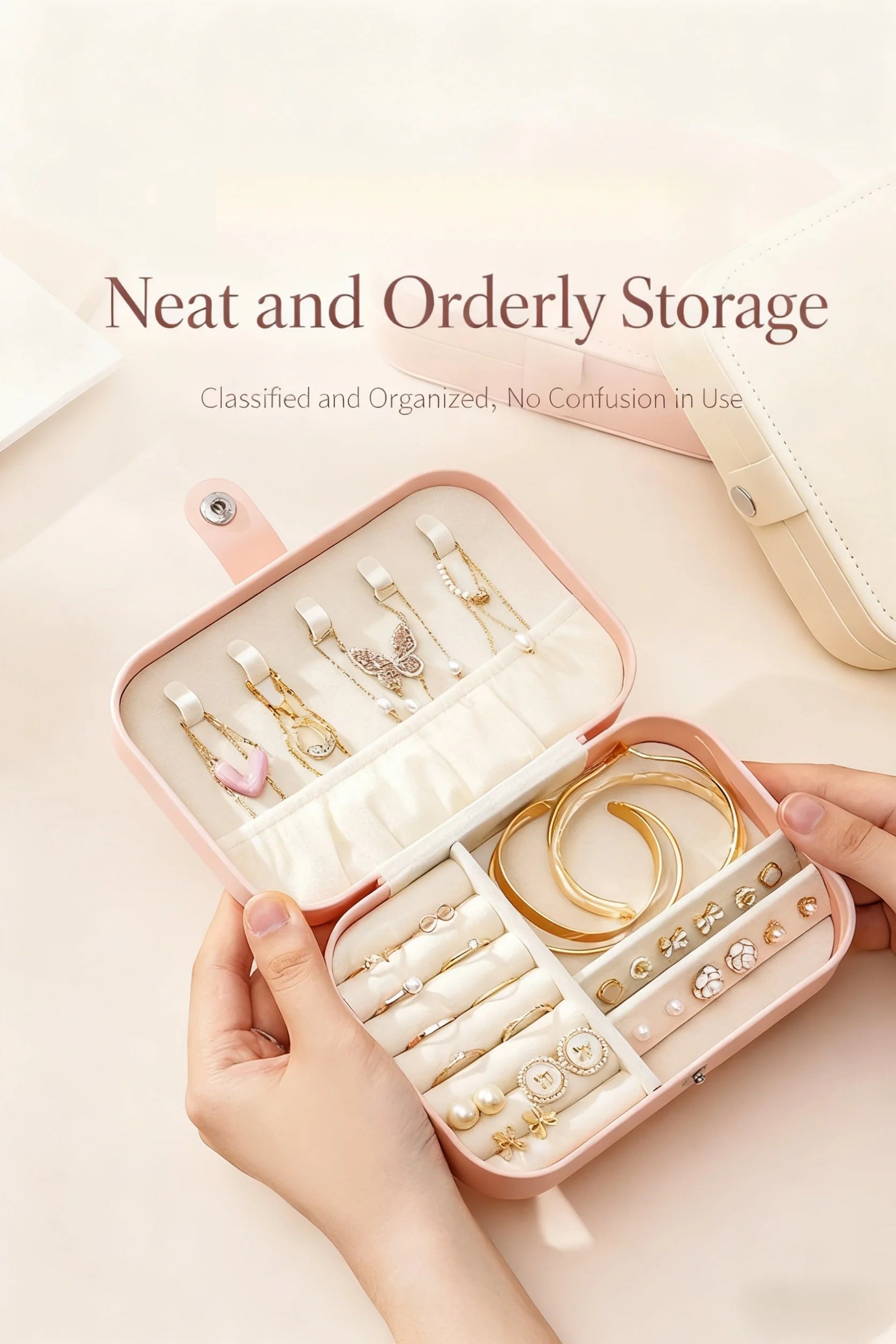 Travel Jewelry Case,Small Jewelry Box,Portable Travel Jewellery Box Trays Organizer Display Storage Case for Rings and Earrings