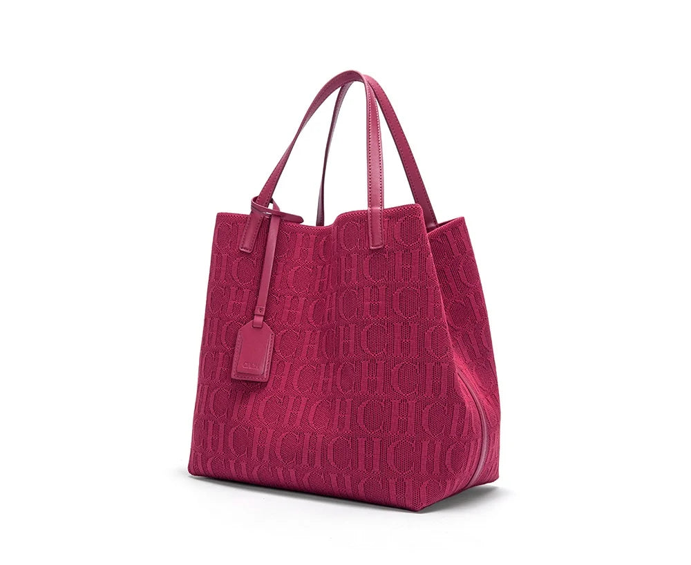 CH High Quality Craft Large Capacity Handbag Ladies Shoulder Bag Fashion Classic New Pure Color Outer Pocket Ladies Handbag