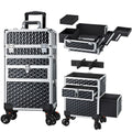 Rolling Makeup Case with Wheels Drawers Large Professional Cosmetology Trolley Case Lockable Travel Cosmetic Storage Train Cases