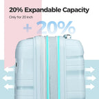 Melalenia 3-Piece Carry-on Luggage Set PP Material Suitcase with Spinner Wheels Hardside TSA Lock
