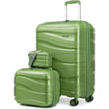Melalenia 3-Piece Carry-on Luggage Set PP Material Suitcase with Spinner Wheels Hardside TSA Lock