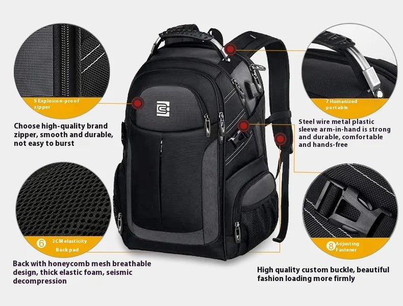 BrunoCavalli Men's Laptop Backpacks For 17 Inch Fashion Women Travel Bag Waterproof School Backpack Large Capacity Men Bagpack