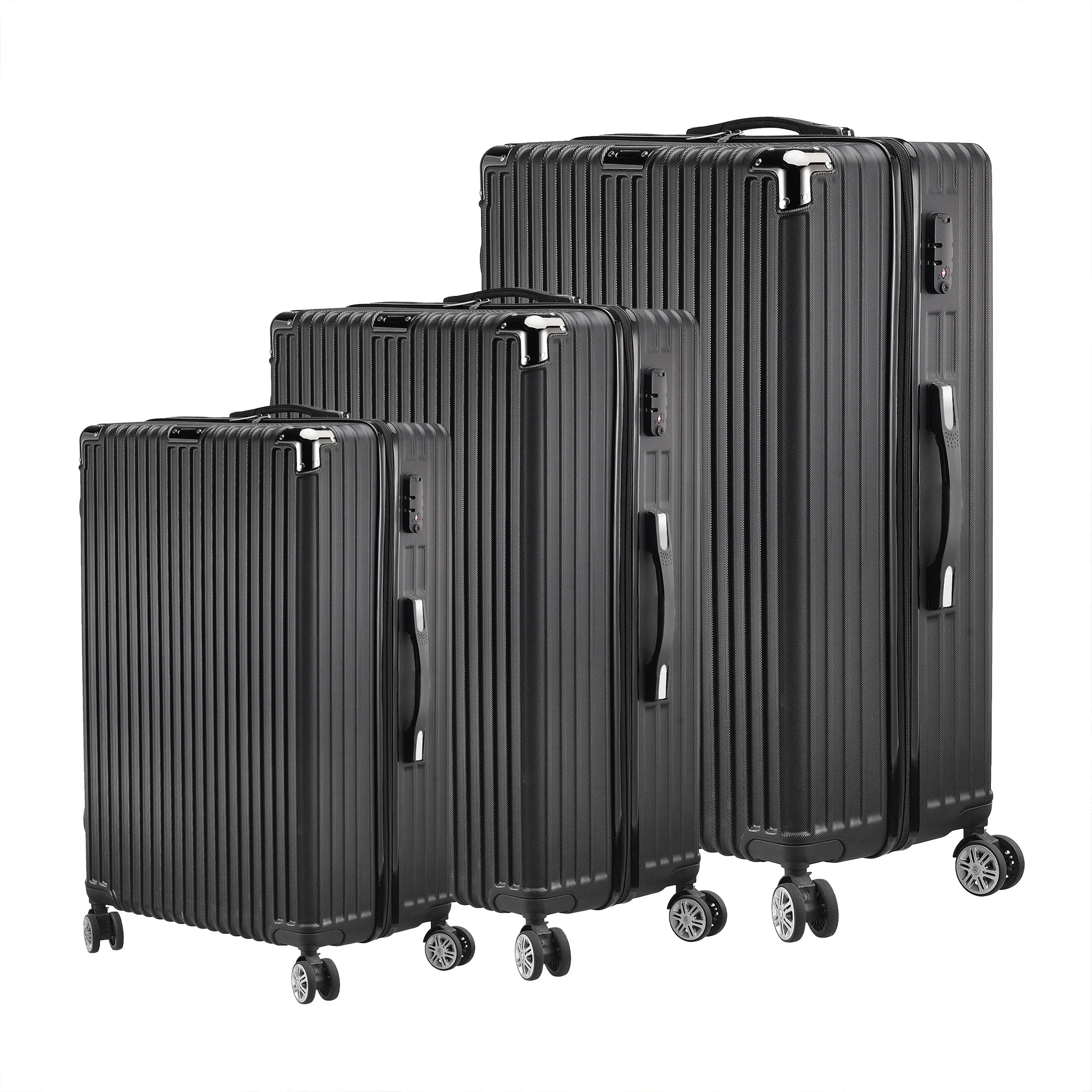 Roshanda 3-Piece Luggage Set Suitcase set 20 "24" 28 "ABS hard shell travel luggage set 4 Universal Swivel quiet Wheels