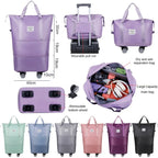 Universal Wheel Expandable Luggage Large Capacity Lightweight Travel Fitness Bag with Dry And Wet Separation Storage