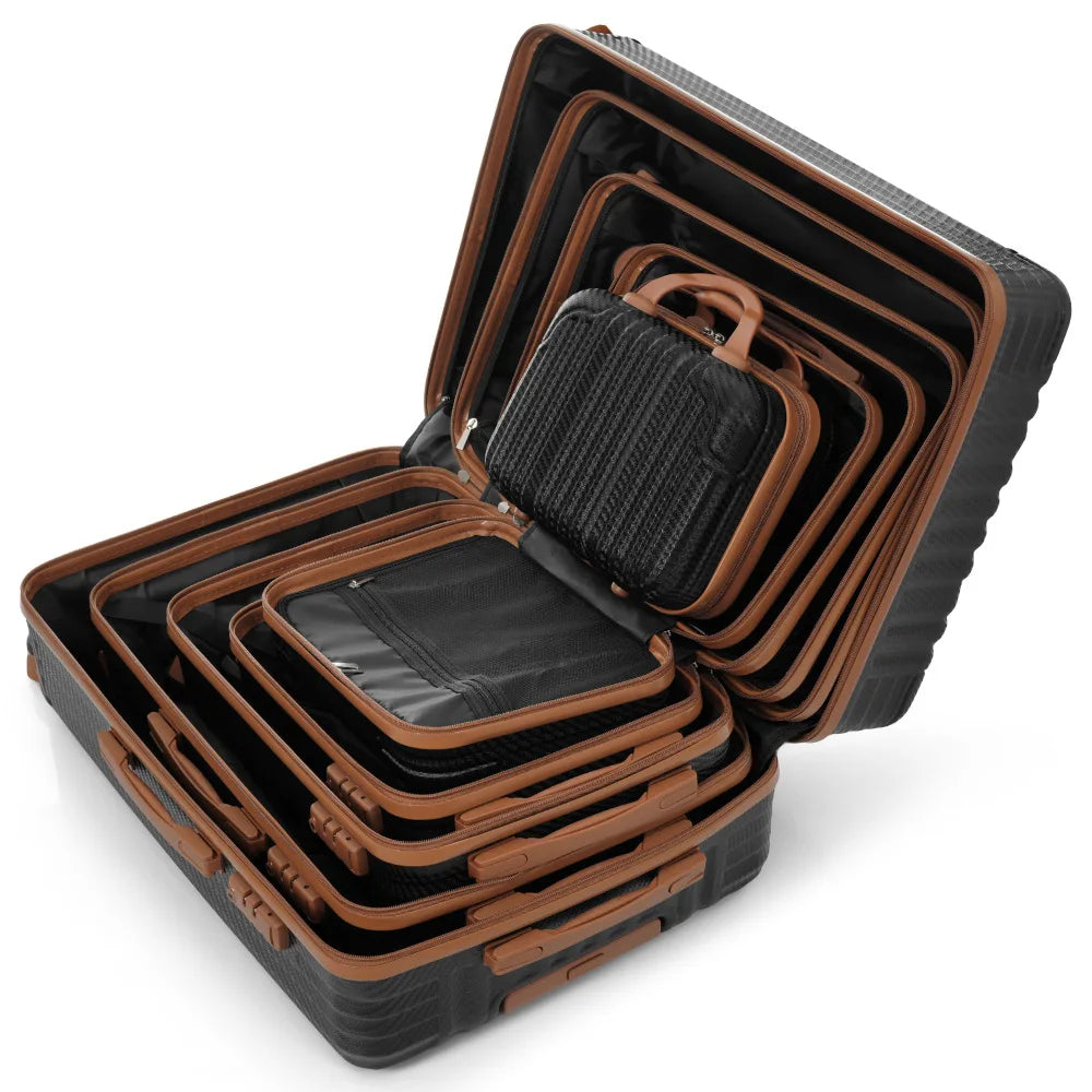 6pcs Hardshell ABS Luggage Set with Spinner Wheels and TSA Lock Side (Lightweight)