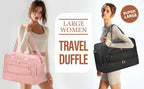 Large Travel Duffle Bag for Women,Carry on Overnight Bag Weekender Bags with Toiletry Bag with Shoe Compartment