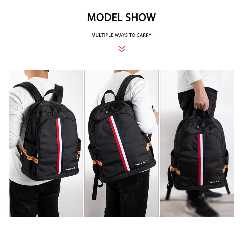 Tinyat Durable Casual Foldable Commute Schoolbags Fit 15.6 Inch Laptops With Multiple Pockets, Large Capacity Waterproof Outdoor