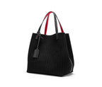 CH High Quality Craft Large Capacity Handbag Ladies Shoulder Bag Fashion Classic New Pure Color Outer Pocket Ladies Handbag